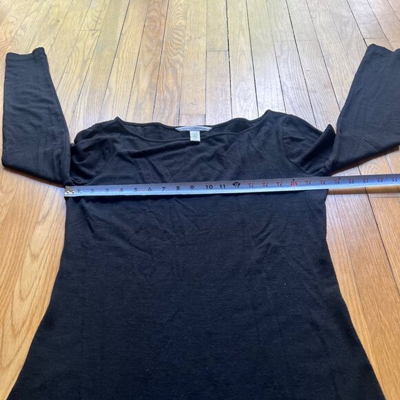 Diane Von Furstenberg Size L Black Wool Blend Long Sleeve Round Neck Sweater - Picture 9 of 13